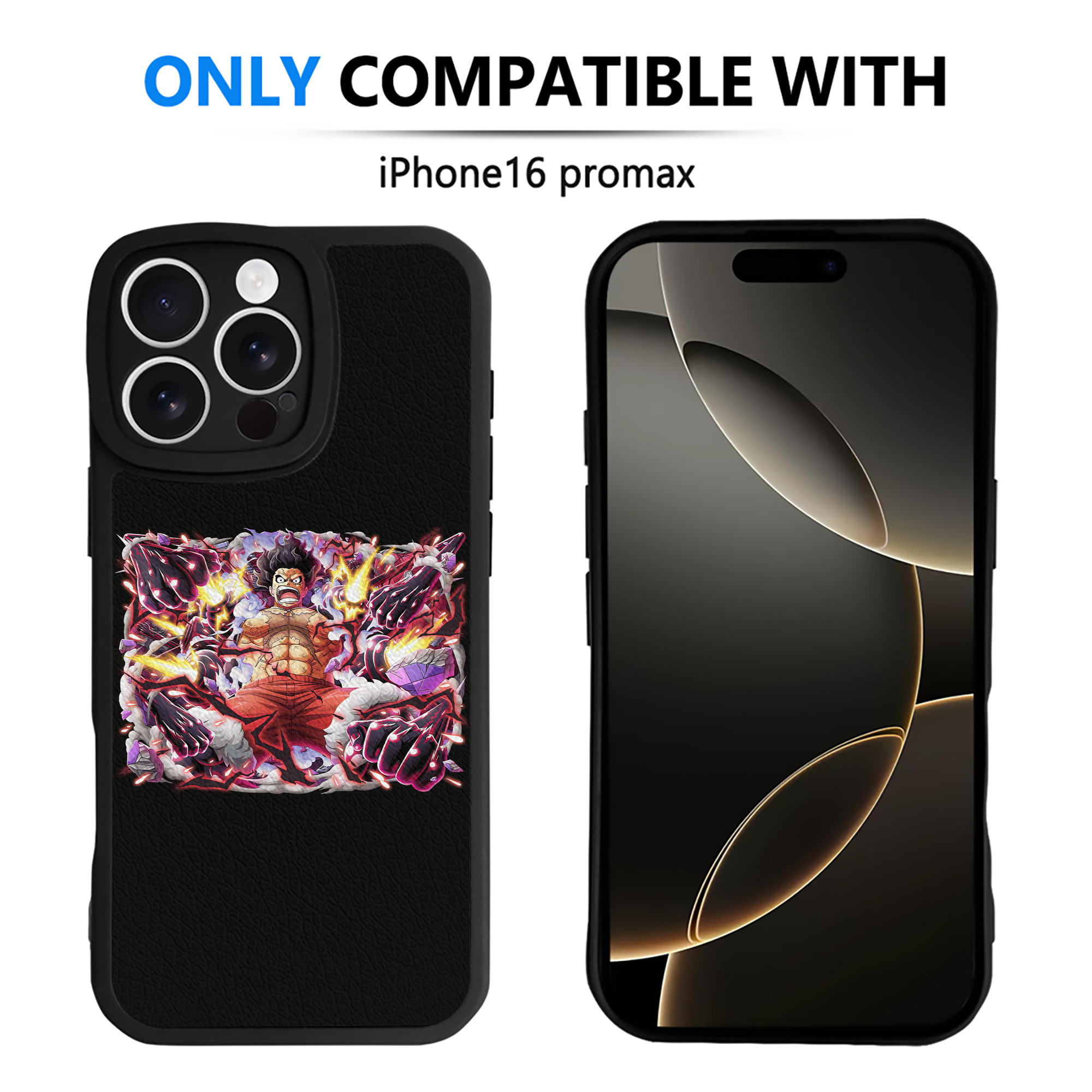 （画像用） ワンピース モンキー・D・ルフィ ONE PIECE Monkey D. Luffy 【iPhone 16シリーズ対応】シリコンスマホケース（レザー調） 材質：シリコン